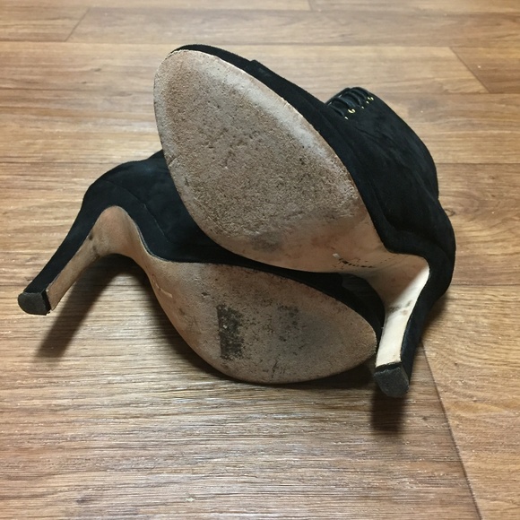 Dolce Vita Suede Peep Toe Booties Black sz 6 - Picture 5 of 6